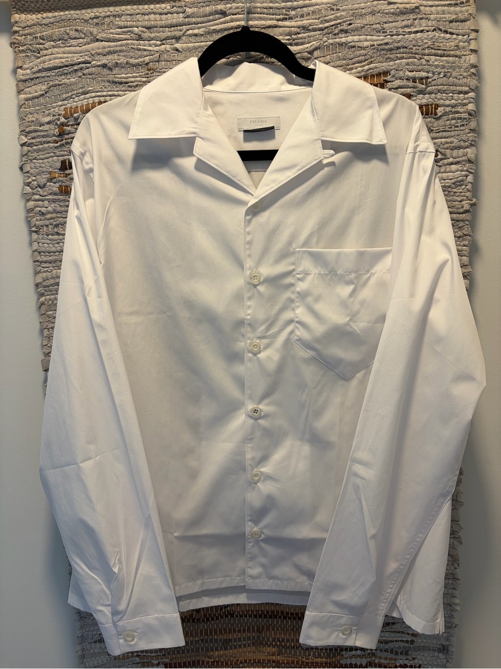 Prada White Long-Sleeve Button Down Shirt
